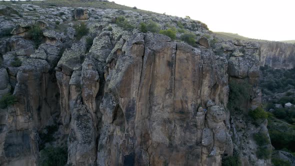 Ihlara Valley Canyon View From Air During Sunrise