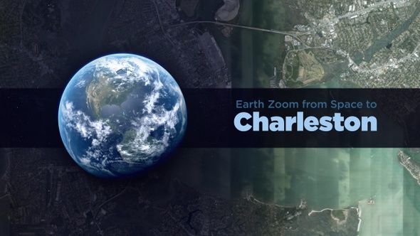 Charleston (South Carolina, USA) Earth Zoom to the City from Space