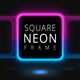 Flickering Square Neon Frame with Modern Light Leaks - VideoHive Item for Sale