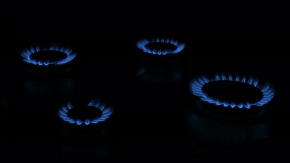 Blue Gas Flame at Stove alt