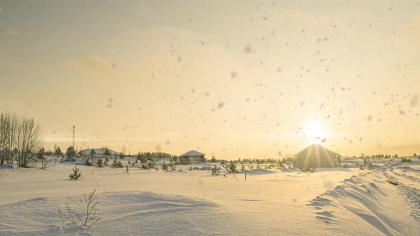 Winter Futuristic Sunset Hyperlapse Snowfall alt