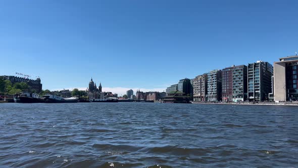 View Of The Architecture Of Amsterdam From The River