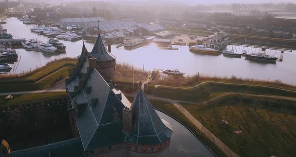 Aerial View Of Muiderslot Castle alt