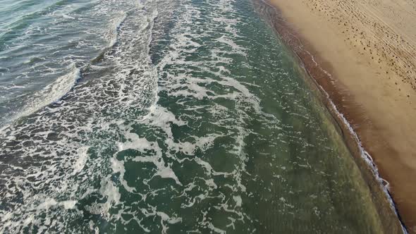 Aerial view of Patara beach, top down view of sea alt