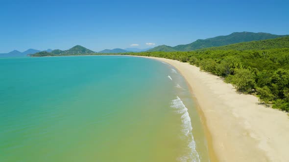 Beautiful View On Huge Sand Beach In Palm Cove, Cairns In Queensland, Australia