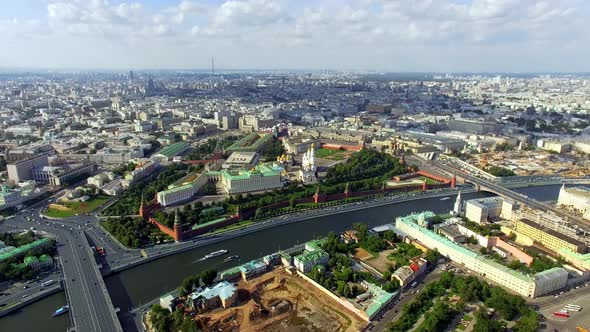 Moscow Kremlin  Russia Aerial View Summer