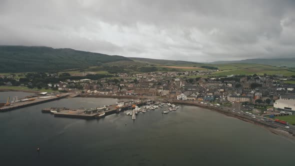Port Citycsape with Modern Historic Buildings at Ocean Bay Aerial alt
