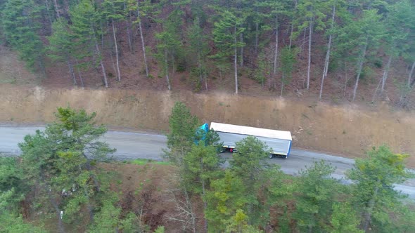 Truck Is Climbing  Mountain Road alt