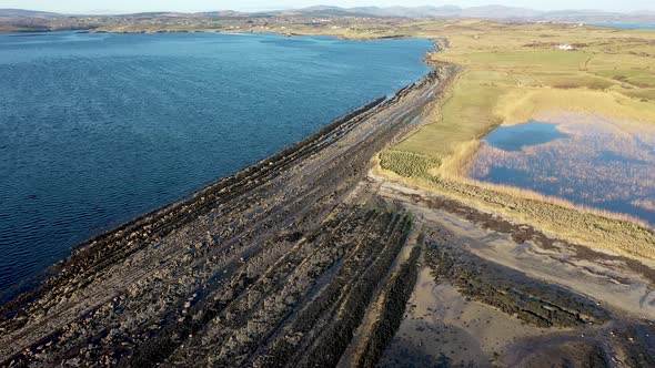 Aerial View of the Mazing Coast at St Johns Point Next to Portned Island in County Donegal  Ireland alt