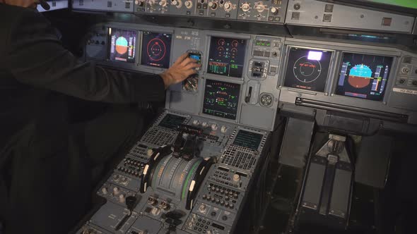 The cockpit of the aircraft alt