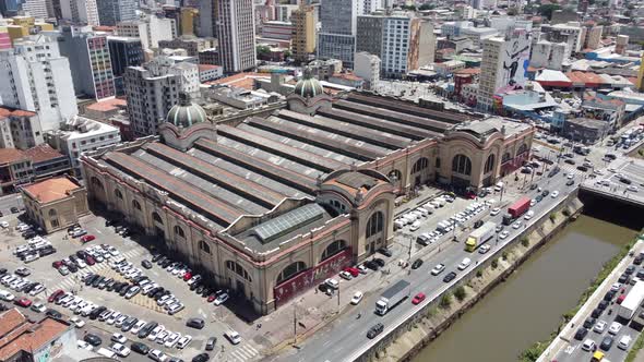Tourism landmark of downtown Sao Paulo. Municipal Market. alt