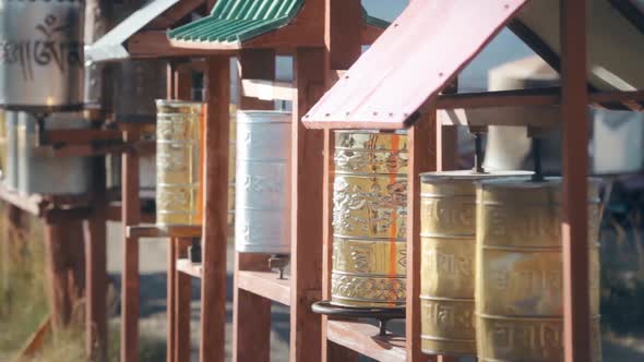 Buddhist prayer drums