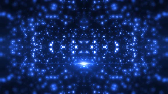 Blue Glitter Particles Led Background 4K