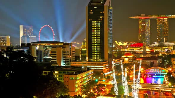 Time lapse beautiful architecture business building cityscape of Singapore city alt