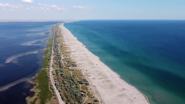 Spectacular Bird'seye View of the Coast Where Tourists Rest Without Civilization alt