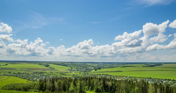 Time Lapse Over a Beautiful Flat Landscape Shot at Different Times of the Year From One Mets alt