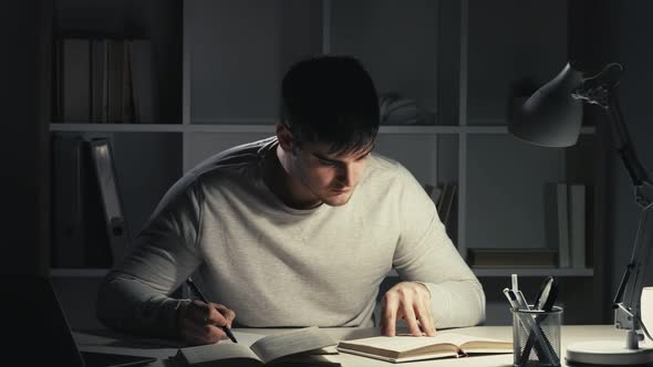 Night Study Home Learning Student Working Late alt