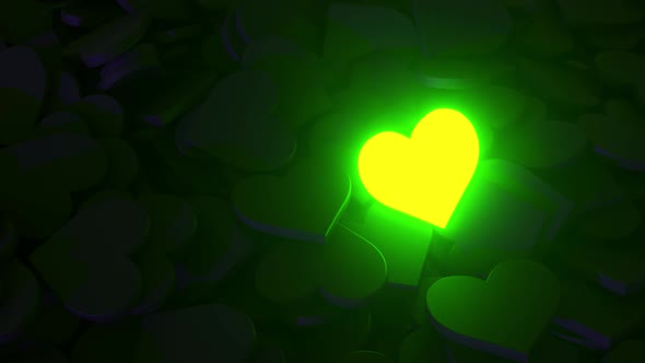 Neon Dynamic Heart on a Black Background alt
