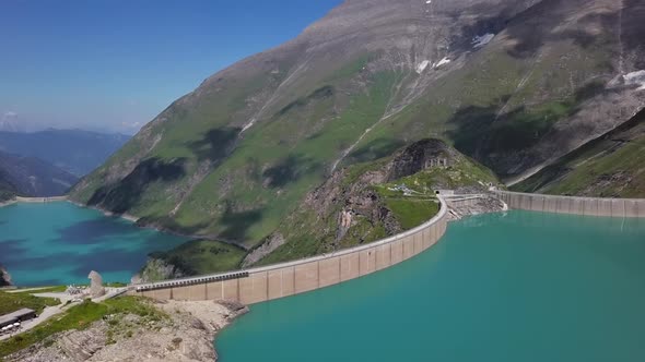 Aerial View of Kaprun Reservoir Mooserboden Stausee Austria alt