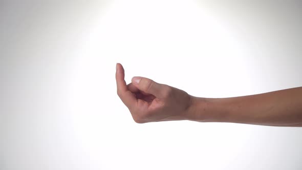 Women Hand Gesture to Call a Finger to Himself Like a Hook