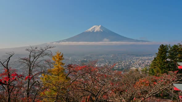 Beautiful nature in Kawaguchiko with Mountain Fuji in Japan alt