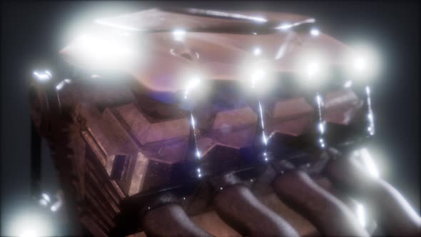 Close Up Detail of Car Engine alt