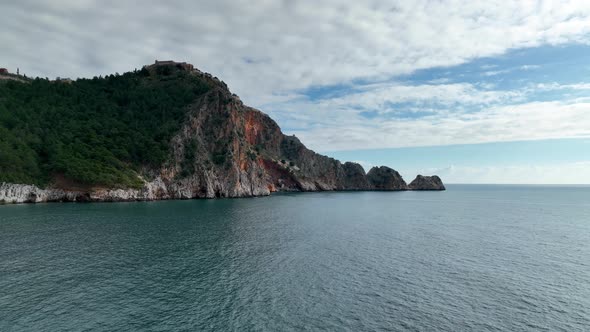 Castle Alanya Kalesi Mountain and City Turkey alt
