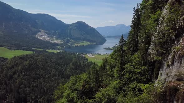 Aerial of Grundlsee, Austria, Salzkammergut alt