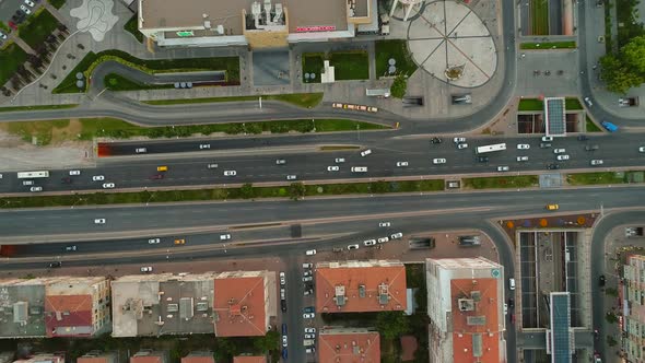 Aerial View Of City Traffic alt