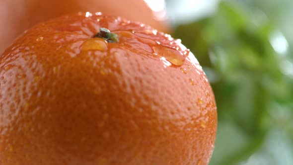 Water drips on orange in slow motion; shot on Phantom Flex 4K at 1000 fps alt