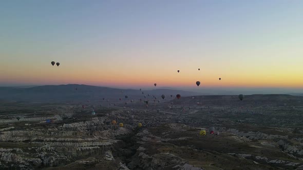 Hot Air Balloons Flying Time Lapse