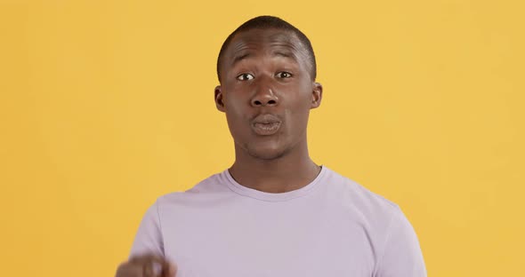 Portrait of Emotional Black Guy Having Problem Solution alt