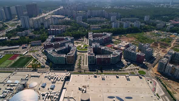 Drone Aerial View Modern Building Residential Complex Respublika Construction alt