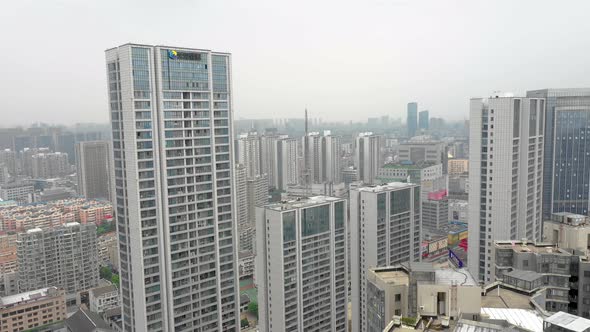 Flying Above China City