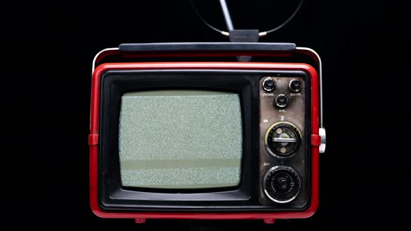 Retro Television with Static on the Screen alt