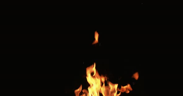 Flame Animation Fire Sparks on Black Orange Burn alt