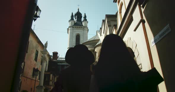 Female Tourists Sightseeing in Old City