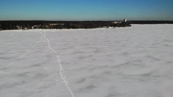 Coast Gulf Lake Sea in Ice with Snow alt