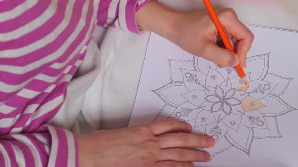 Female Painting Mandalas Antistress Page to Combat Stress alt