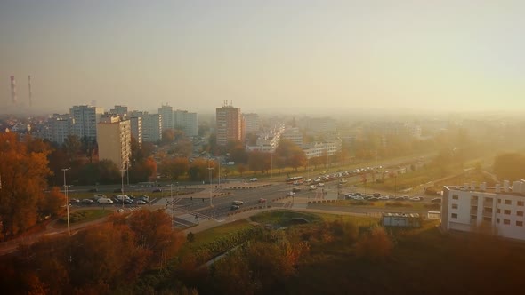 Misty Sunrise in Foggy Town