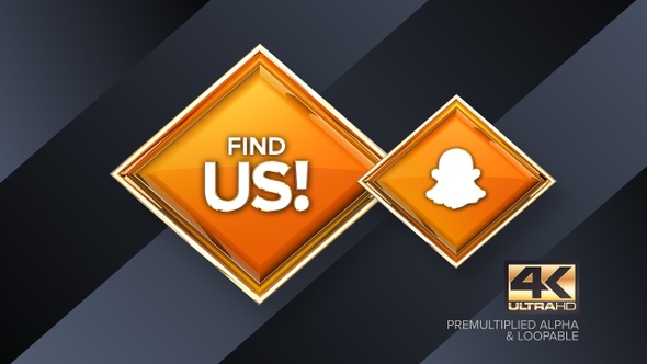 Snapchat Find Us! Rotating Sign 4K Looping Design Element alt