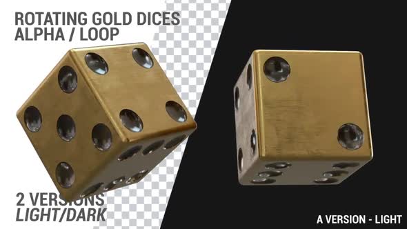 Gold Dice Rotating