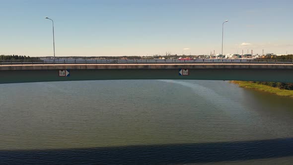 Drone shot of bridge alt