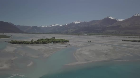 New Zealand river estuary aerial