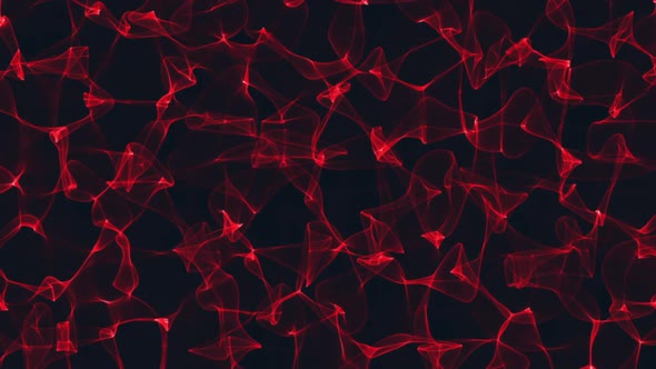 Animation of fractal red lines on a black background. Concept of futuristic animation.
