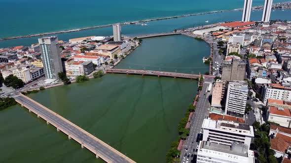 Landmark of Northeast Brazil. Historic centre of coast city of Recife, state of Pernambuco, Brazil. alt