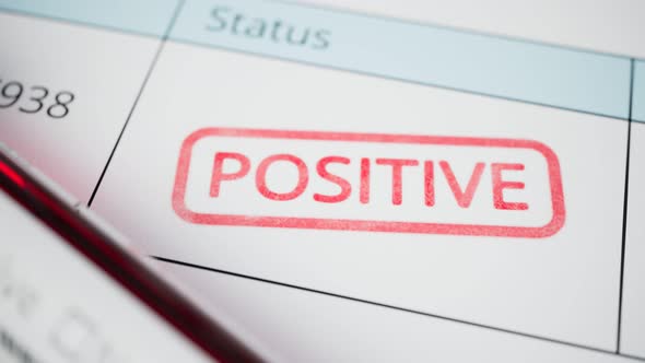 Blood sample with a positive test. Viral infection. Patient documents. Lab 4k HD alt