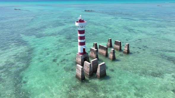 Sights tourism landmark of Alagoas Brazil. Landmark beach at Northeast Brazil. alt