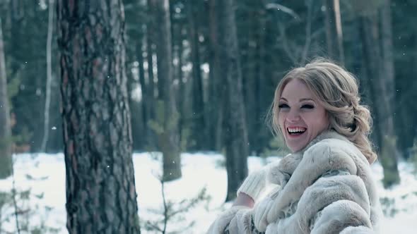 Bride Throwing a Snowball and Laughs alt