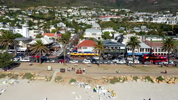 A look at the busy and bustling main street of Camps Bay in Cape Town